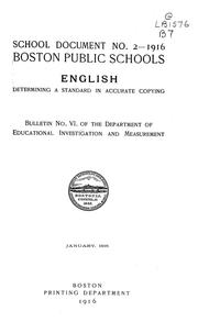 Cover of: English: determining a standard in accurate copying