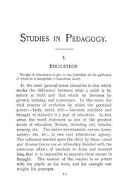 Cover of: Studies in pedagogy