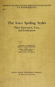 The Iowa spelling scales by Ernest James Ashbaugh