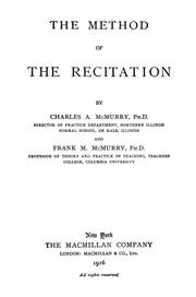 Cover of: The method of the recitation