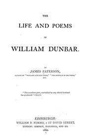 Cover of: The life and poems of William Dunbar