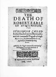 Cover of: The death of Robert, earl of Huntington