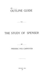 Cover of: An outline guide to the study of Spenser