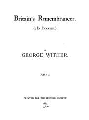 Cover of: Britain's remembrancer (cI# I#cxxviii) by Wither, George