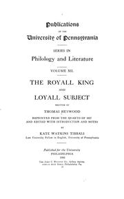 Cover of: The royall king and loyall subject by Thomas Heywood