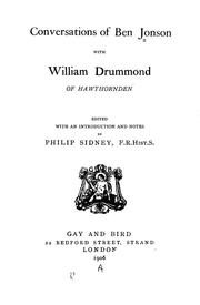Cover of: Conversations of Ben Jonson with William Drummond of Hawthornden