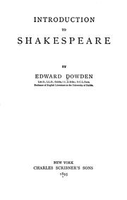 Cover of: Introduction to Shakespeare