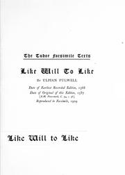 Cover of: Like will to like