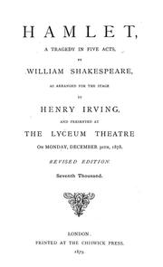 Cover of: Hamlet, a Tragedy in Five Acts