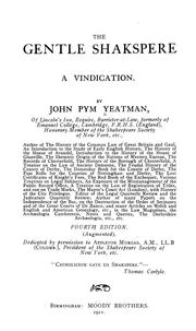 Cover of: The gentle Shakspere by John Pym Yeatman, John Pym Yeatman