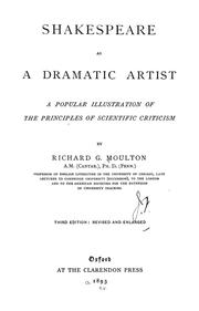 Cover of: Shakespeare as a dramatic artist by Richard Green Moulton