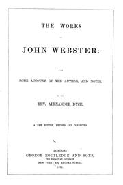 Cover of: Works by John Webster
