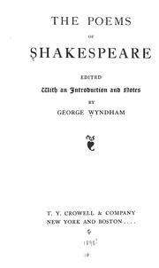 Cover of: The poems of Shakespeare by William Shakespeare