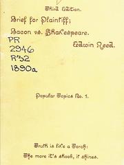 Cover of: Brief for plaintiff: Bacon vs. Shakespeare