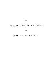 Miscellaneous writings by John Evelyn