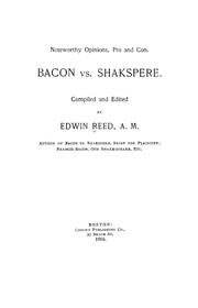 Cover of: Noteworthy opinions, pro and con.: Bacon vs. Shakspere