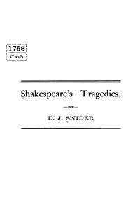 Cover of: Shakespeare's tragedies