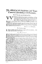 Cover of: The address of the majestrates and Town Council of Aberdeen to the Pretender: with remarks upon the said address