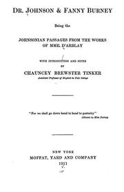 Cover of: Dr. Johnson & Fanny Burney by Fanny Burney