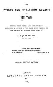 Cover of: The Lycidas and Epitaphium Damonis of Milton | John Milton