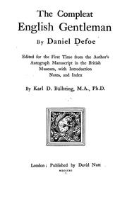 Cover of: The compleat English gentleman | Daniel Defoe