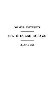 Cover of: Statutes and by-laws. April 21st, 1917