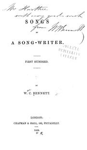 Cover of: Songs by a song-writer | W. C. Bennett