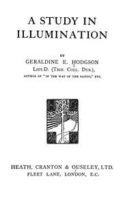 Cover of: A study in illumination