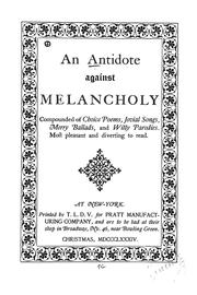 An Antidote against melancholy by Pratt manufacturing company, New York