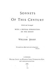 Cover of: Sonnets of this century by Sharp, William