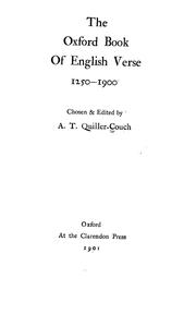Cover of: The Oxford book of English verse, 1250-1900 by Arthur Quiller-Couch