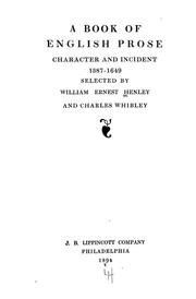 Cover of: A book of English prose: character and incident 1387-1649