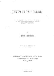 Cover of: Elene: a metrical translation from Zupitza'a edition by Jane Menzies