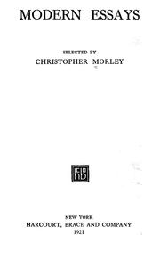 Cover of: Modern essays by Christopher Morley