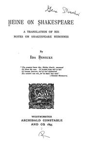 Cover of: Heine on Shakespeare: a translation of his notes on Shakespeare heroines