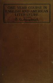 Cover of: One year course in English and American literature: an introduction to the chief authors in English and American literature, with reading lists and references for further study