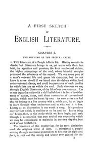 Cover of: A first sketch of English literature