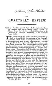 Cover of: From Shakespeare to Pope: an inquiry into the causes and phenomena of the rise of classical poetry in England