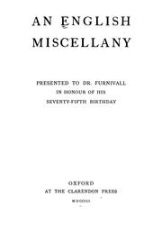 Cover of: An English miscellany by William Paton Ker