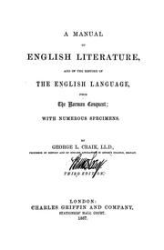 A manual of English literature, and of the history of the English language, from the Norman conquest by George L. Craik