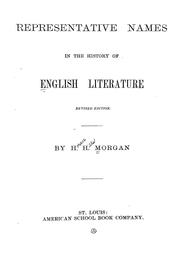 Cover of: Representative names in the history of English literature