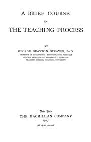 Cover of: A brief course in the teaching process