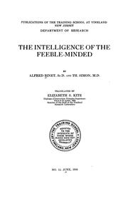 Cover of: The Intelligence of the Feeble-minded by Alfred Binet