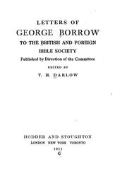 Cover of: Letters of George Borrow to the British and foreign Bible society by George Henry Borrow