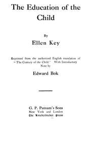 Cover of: The education of the child