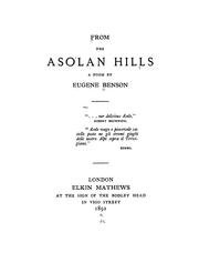 Cover of: From the Asolan Hills: a poem