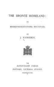 The Brontë homeland by J. Ramsden