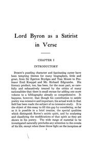 Cover of: Lord Byron as a satirist in verse by Claude Moore Fuess