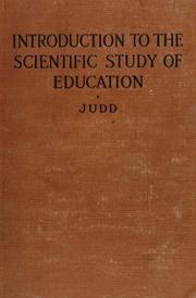Cover of: Introduction to the scientific study of education