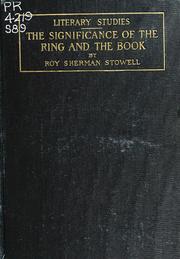 Cover of: The significance of The ring and the book